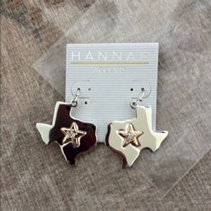 NWT Hannah Texas State Earrings in Black and Gold